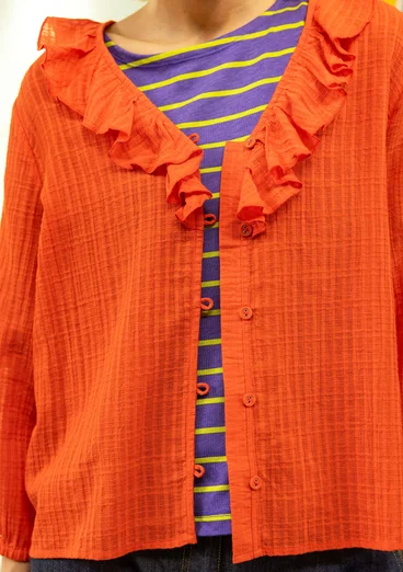 Vävd blus "Amelie" i ekologisk bomull - chili