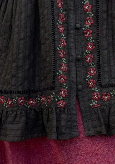 Vävd tunika "Nome" i ekologisk bomull - svart