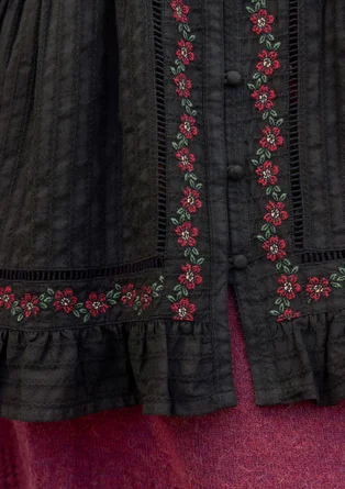 Vävd tunika "Nome" i ekologisk bomull - svart