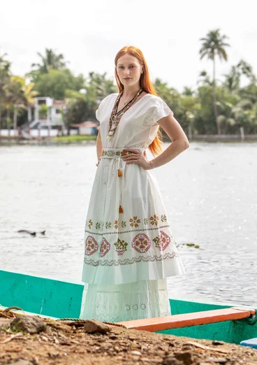 Mönstrat bälte "Cross" i eklogiskt bomull - halvblekt