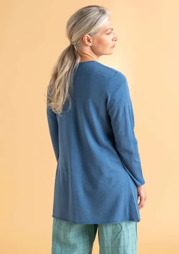 Långkofta i ekologisk ull - ljus indigo