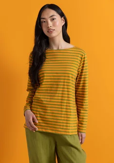 Basrandstop i ekologisk bomull - morot/grönpeppar