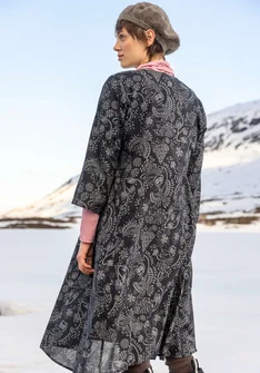 Vävd klänning "Denali" i ekologisk bomull - svart