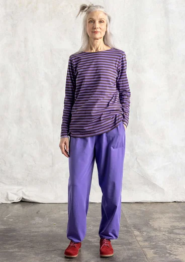 Basrandstop i ekologisk bomull - ametist/mullbär