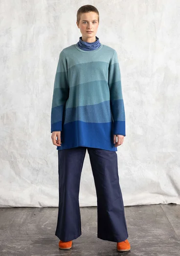 Stickad tunika "Siv" i återvunnen /ekologisk bomull - veronagrön