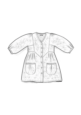 Vävd artistblus i ekologisk bomull - hibiskus