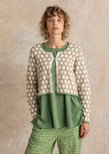 Kofta ”Vendela” i ekologisk/återvunnen bomull - mörk natur