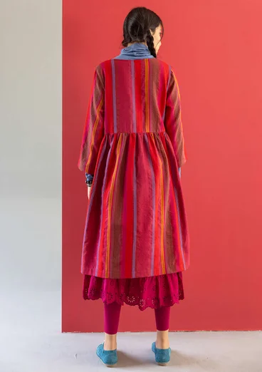 Vävd klänning "Ketchi" i ull/bomull - granatäpple