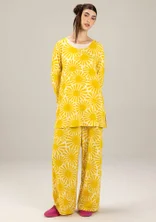 Mönstrade trikåbyxor "Taiyoko" i lyocell/elastan - gullregn