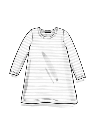 Randig trikåtunika i ekologisk bomull - sjögräs