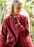 Vävd jacka "Agatha" i ekologisk bomull (rödbeta M)