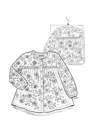 Blus "Marianne" i ekologisk bomull - grålila