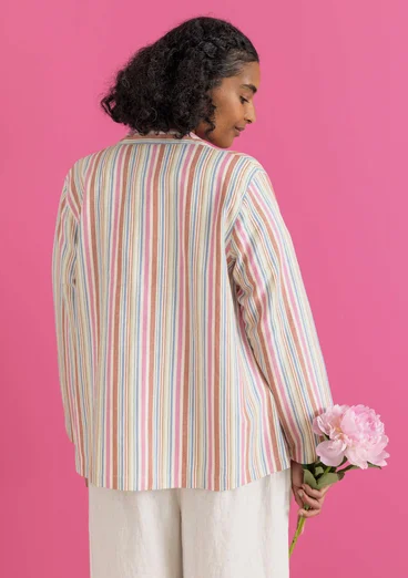 Vävd jacka ”Esme” i bomull/lin - flerfärgad/randig