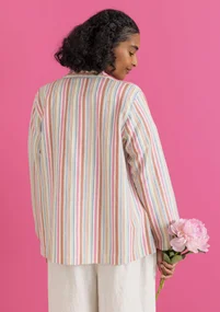 Vävd jacka ”Esme” i bomull/lin - flerfärgad/randig