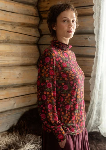 Top "Rosebay" i lyocell/elastan - aubergine