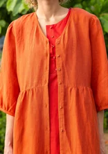 Vävd klänning i lin - grapefrukt