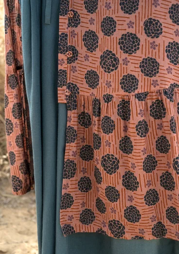 Vävd klänning "Gjusta" i ekologisk bomull - gammelrosa