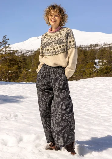 Vävd byxa "Denali" i ekologisk bomull - svart