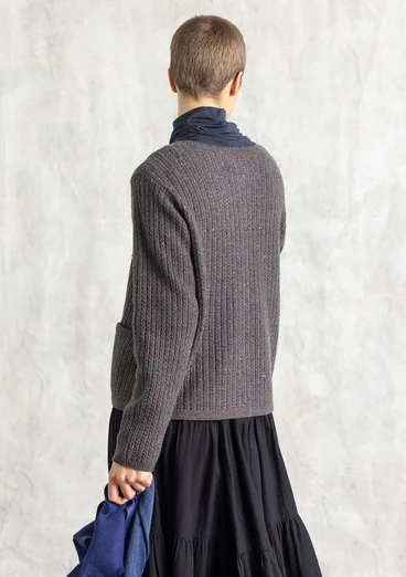 Nepskofta i lammullsmix - askgrå/melange