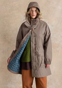 Vävd parkas ”Vendela” i ekologisk bomull - ljus potatis