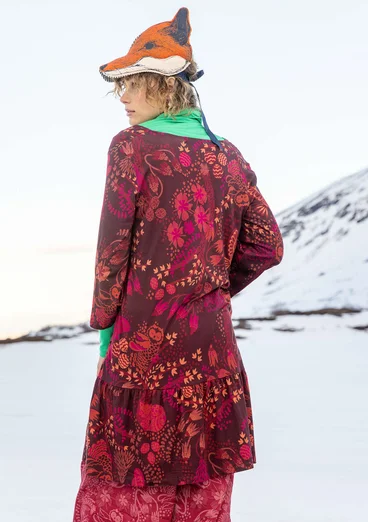 Trikåklänning "Yura" i ekologisk lyocell/elastan - aubergine