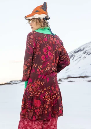 Trikåklänning "Yura" i ekologisk lyocell/elastan - aubergine