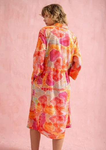 Vävd klänning "Supernova" i lyocell/lin - tegel