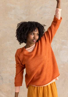 Tröja i alpackamix - ljus grapefrukt/melange