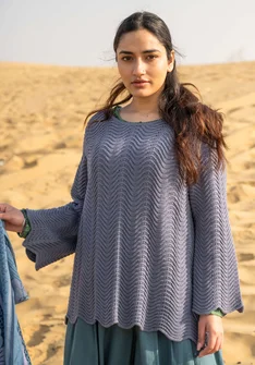 Tröja "Rose" i återvunnen bomull - ljus kimrök