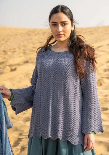 Tröja "Rose" i återvunnen bomull - ljus kimrök