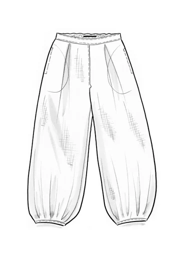 Vävd byxa i lin - halvblekt