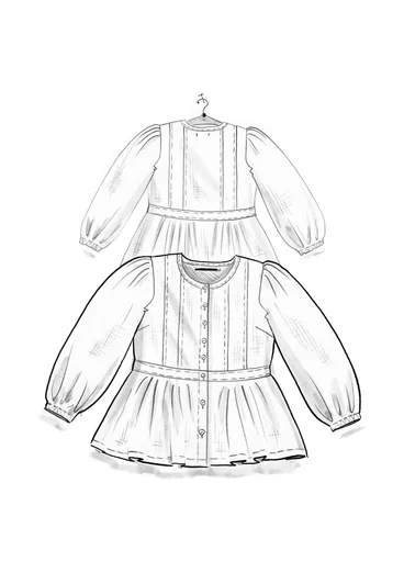 Blus "Tristan" i ekologisk bomull - grafit