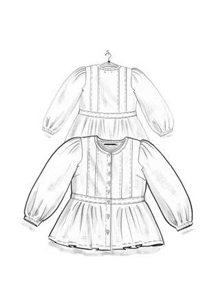 Blus "Tristan" i ekologisk bomull - grafit