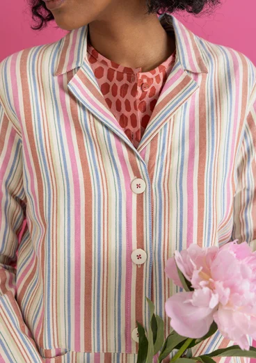 Vävd jacka ”Esme” i bomull/lin - flerfärgad/randig