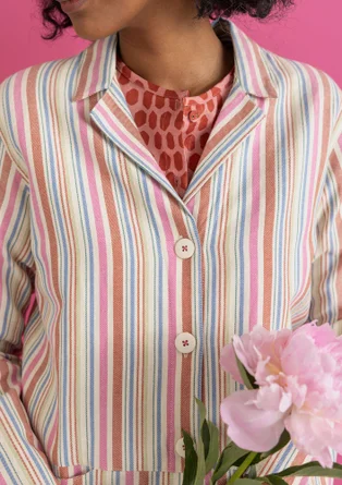 Vävd jacka ”Esme” i bomull/lin - flerfärgad/randig