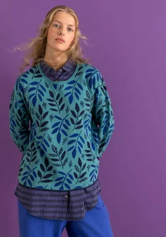 Tröja "Ophelia" i ekologisk/återvunnen bomull - teal