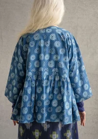 Omlottblus "Clay" i ekologisk bomull - indigo