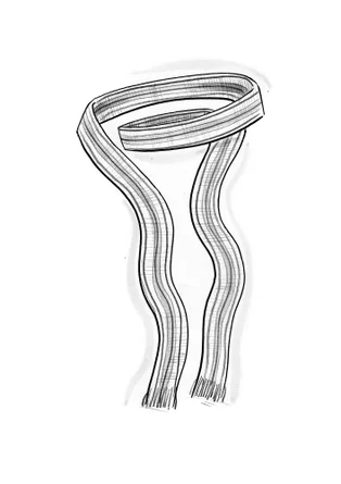 Stickat skärp "Andes" i ekologisk/återvunnen bomull - flerfärgad