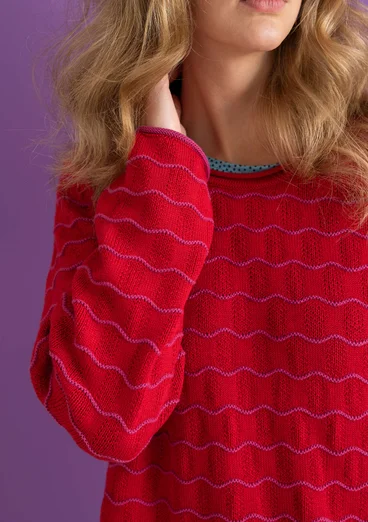 Bästiströja ”Celia” i återvunnen bomull - amaryllis/ljus cyklamen