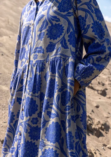 Vävd klänning "Moonlight" i viskos/lin - lupin