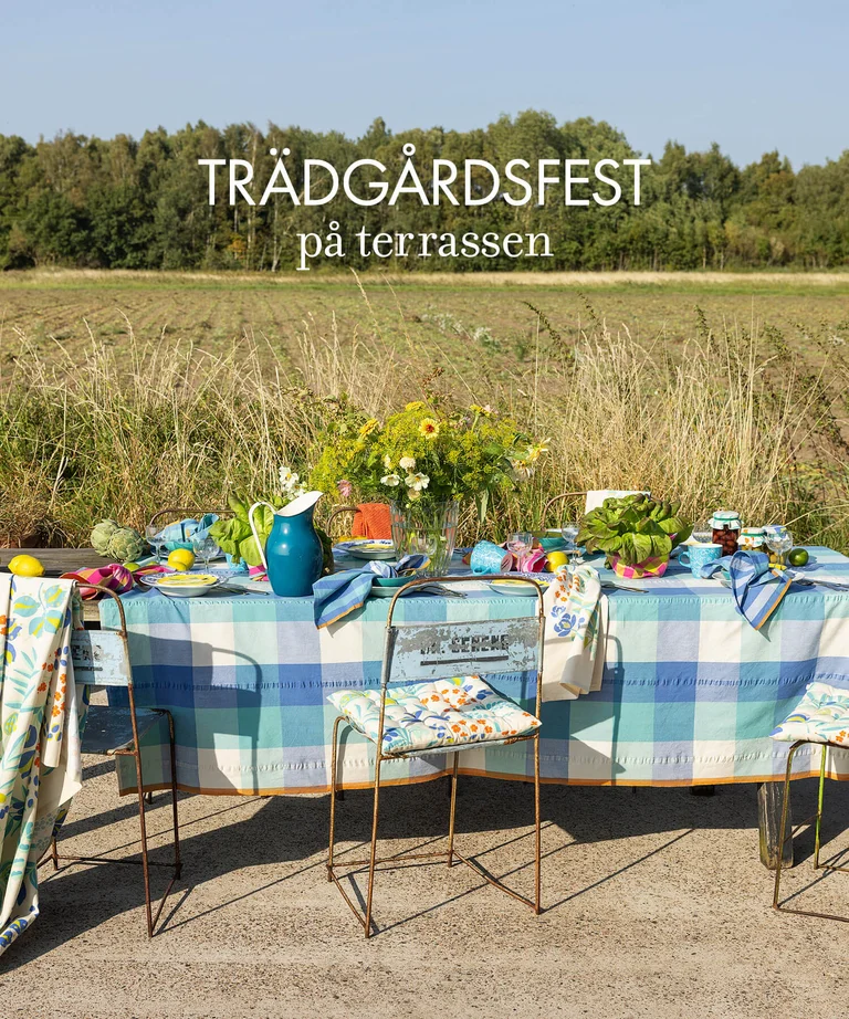 “Trellis” tablecloth in organic cotton