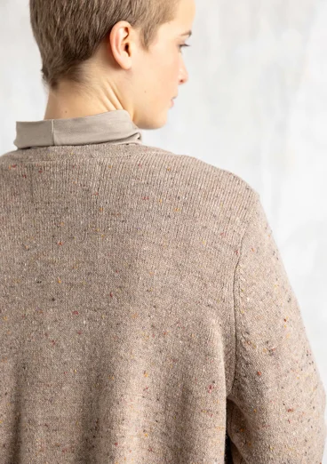 Långkofta i lammullsmix - mullvad/melange