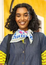 Sjal "Sophie" i ekologisk bomull - briljantblå