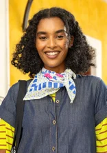 Sjal "Sophie" i ekologisk bomull - briljantblå