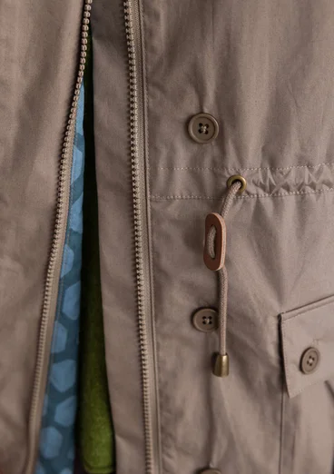 Vävd parkas ”Vendela” i ekologisk bomull - ljus potatis