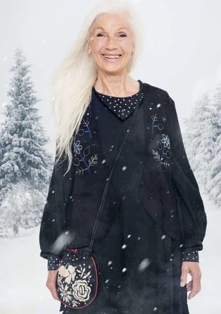 Vävd tunika i ekologisk bomull/viskos - svart