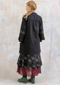 Vävd tunika "Kiruna" i ekologisk bomull/lin - svart