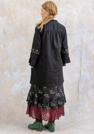 Vävd tunika "Kiruna" i ekologisk bomull/lin - svart