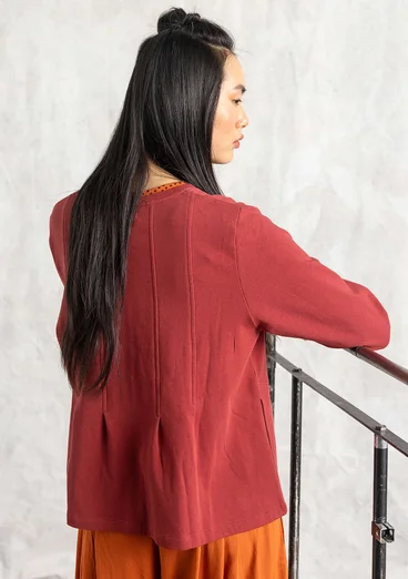 Trikåkofta i ekologisk bomull - rooibos