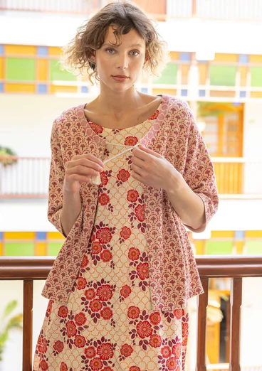 Trikåklänning "Rema" i ekologisk bomull - ostron